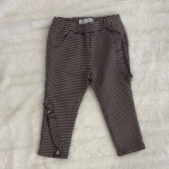 Zara Checkered Pants with Unique Hem - Picture 1 of 5